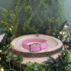 Collier uni en Biothane - Rose