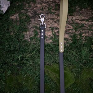 Laisse bi-couleur - Olive & Noir